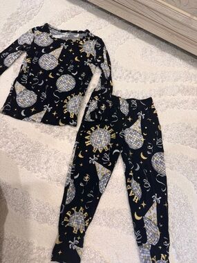 Posh Peanut Black New Year Disco Ball Pajama Set